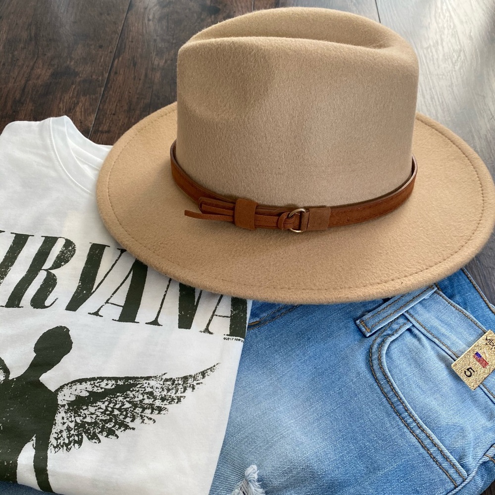 Camel Wide Brim Dandy Panama Hat - Picture 2 of 4